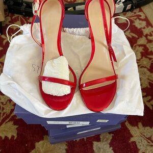 Stuart Weitzman Red Strappy Sandals